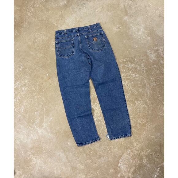 Carhartt Relaxed Fit Jeans Men’s 36x32 Blue Denim Workwear Made in Mexico - Picture 1 of 4